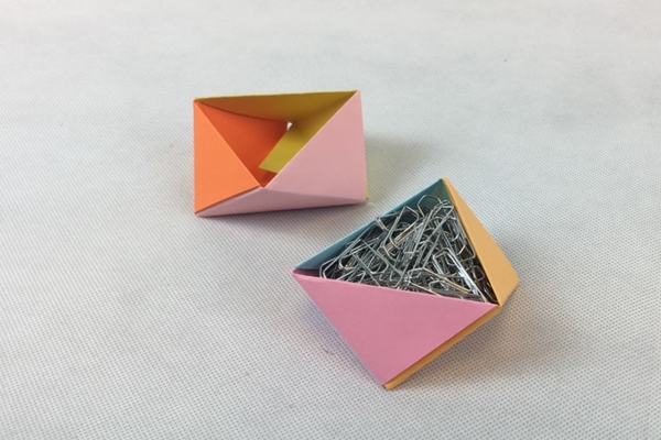 kağıttan renkli kap yapımı origami