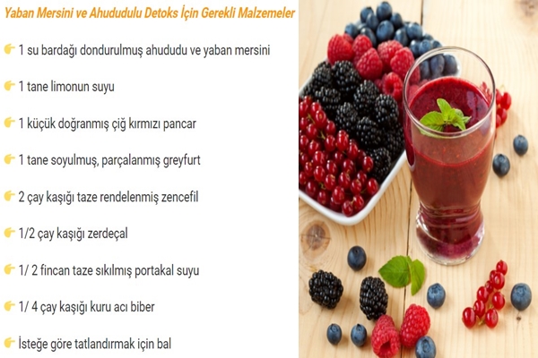 ahududu ve yaban mersinli detoks içeceği tarifi