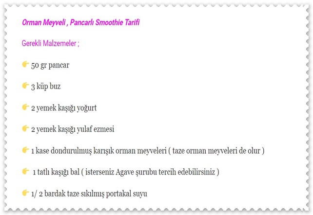 pancarlı, orman meyveli smoothie