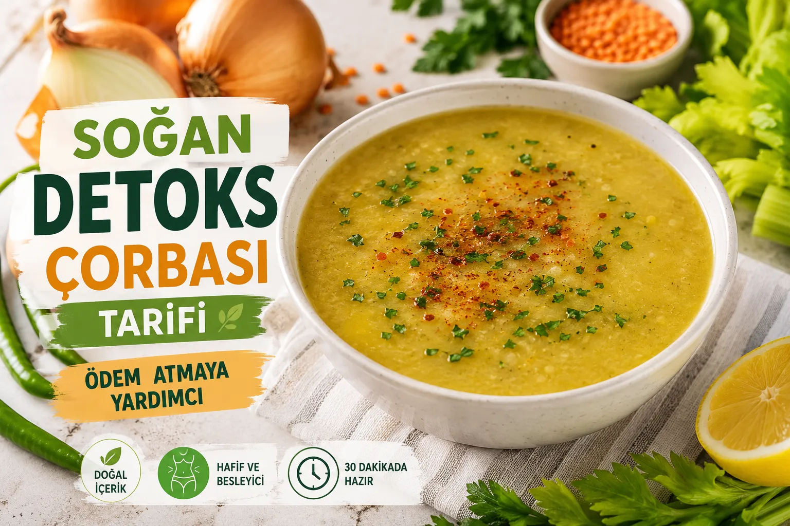 Soğan Detoks Çorbası Tarifi (Ödem Atmaya Yardımcı)