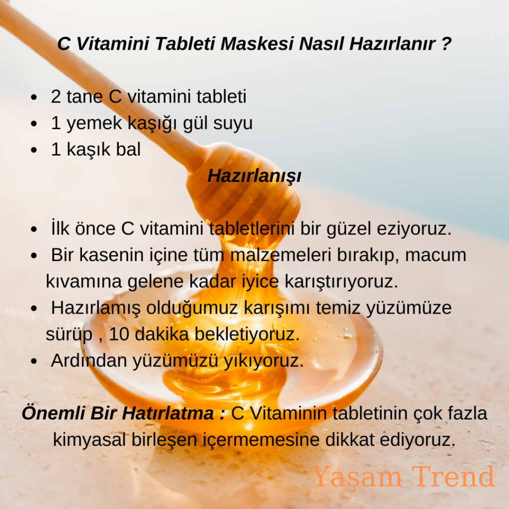 c vitamini tableti maskesi