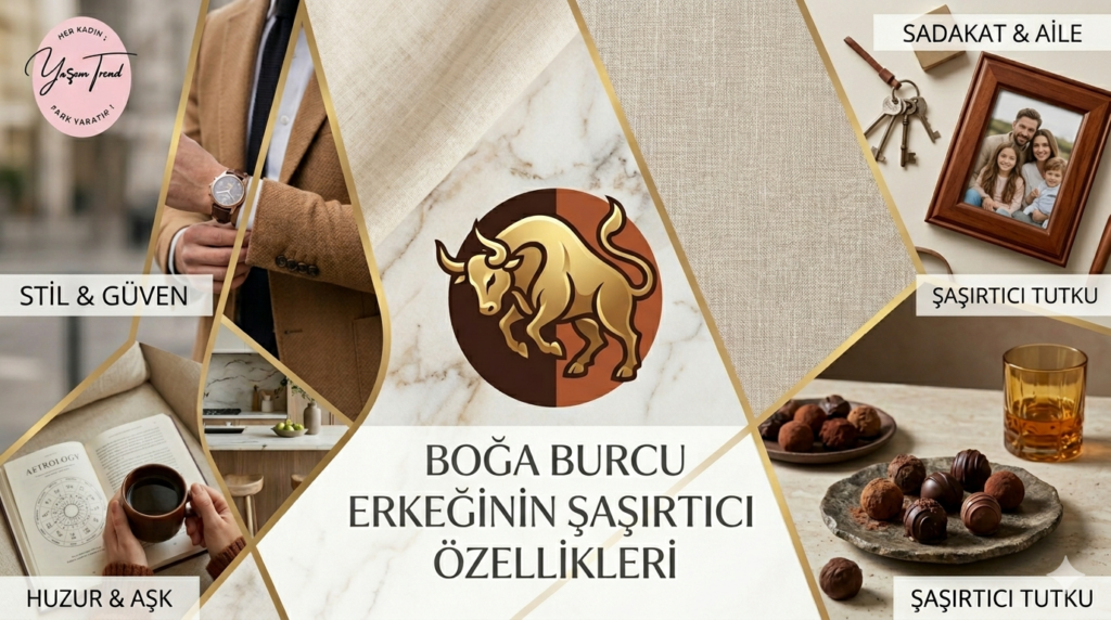 Boğa burcu erkeklerinin şaşırtıcı özellikleri ve karakter analizi kolajı