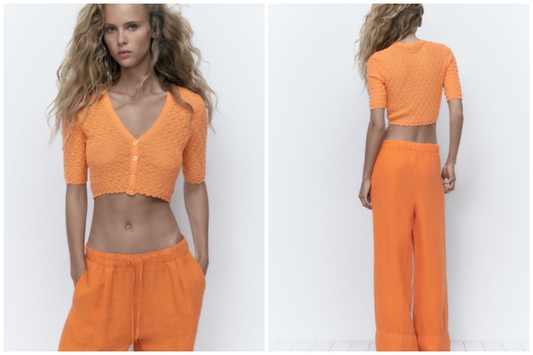 crop hırka zara