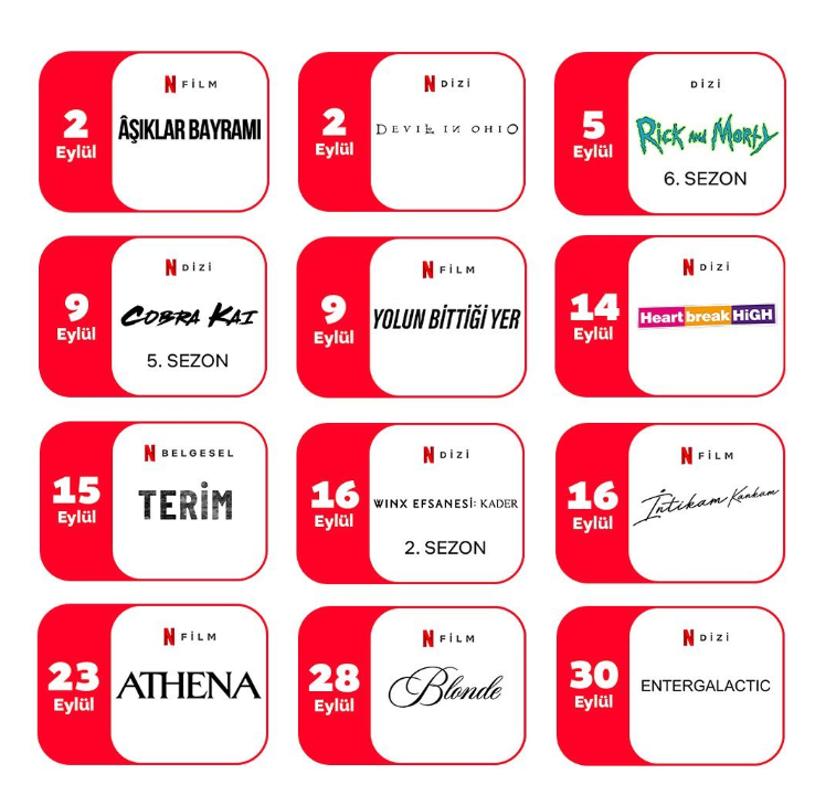 netflix eylül programı