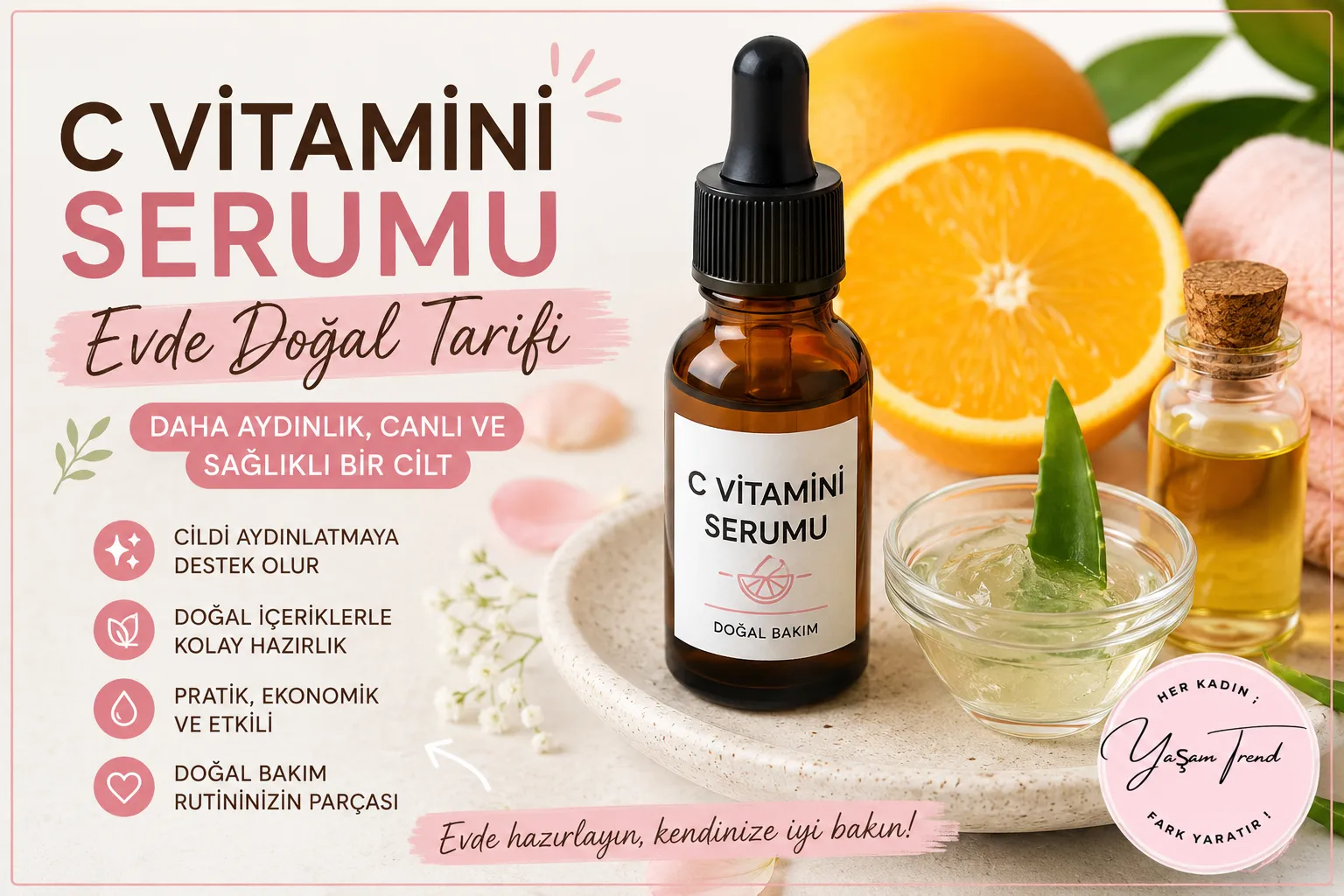 C Vitamini Serumu Tarifi: Evde Işıltılı Bir Cilt Bakımı