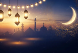 Ramazân-ı Şerîf'in faziletleri ve manevi sırlarını anlatan hilal ve cami görseli