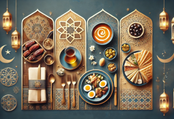 Ramazan sofraları için şık ve lezzetli iftar menüsü sunumu.