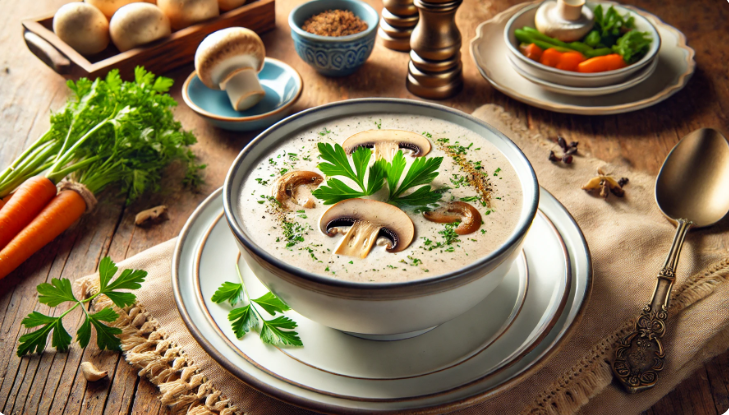 6.Gün Ramazan Menüsü için hazırlanan mantar çorbası