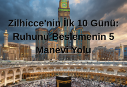 Kâbe manzarası eşliğinde Zilhicce 'nin ilk 10 gününe dair ruhsal beslenme yollarını anlatan blog başlığı.