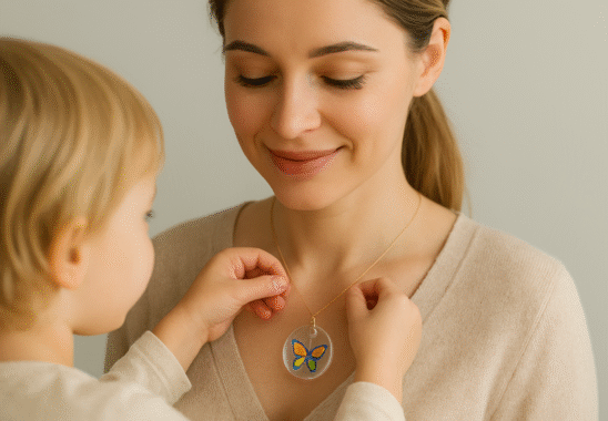 Reçine Kolye İle Çocuğunuzun Çizimini Takıya Çevirin