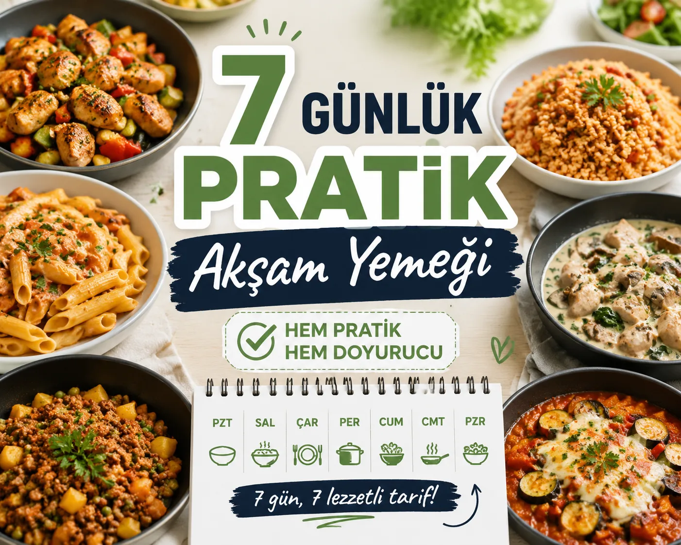 7 Günlük Pratik Akşam Yemeği: Hem Pratik Hem Doyurucu